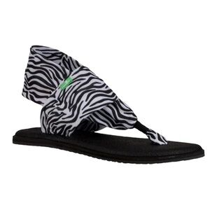 Sanuk Yoga Sling Sandals Zebra Print Size 7 Vegan Sandals
